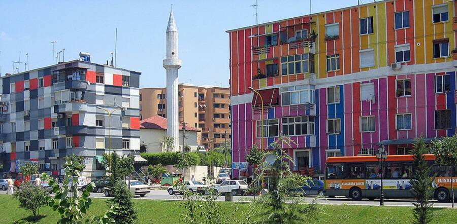 Colorful Buildings In Tirana