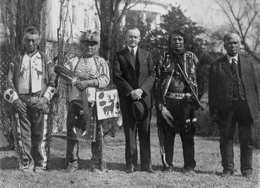 Calvin Coolidge With Native Americans