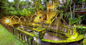 Golden Fountain Outside Paronella Palace