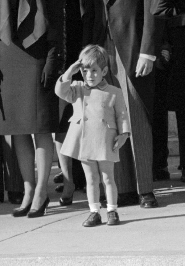 John F Kennedy Jr. At His Fathers Funeral