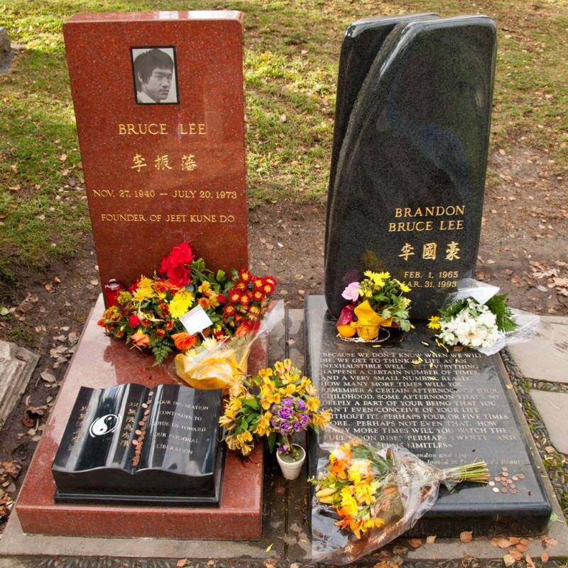 Graves Of Brandon And Bruce Lee