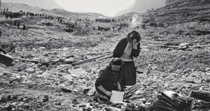 Women In Rubble Of Vajont Dam