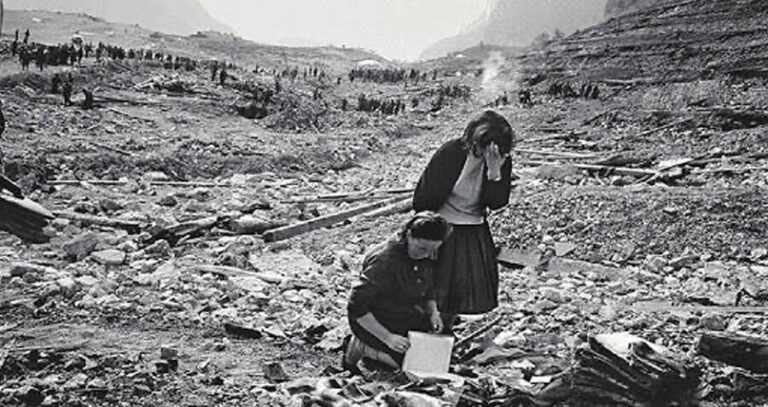 Women In Rubble Of Vajont Dam
