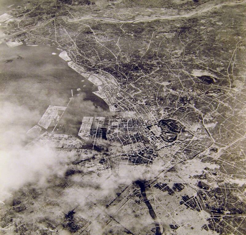 Aerial Air Force Photo Of Tokyo Bombing