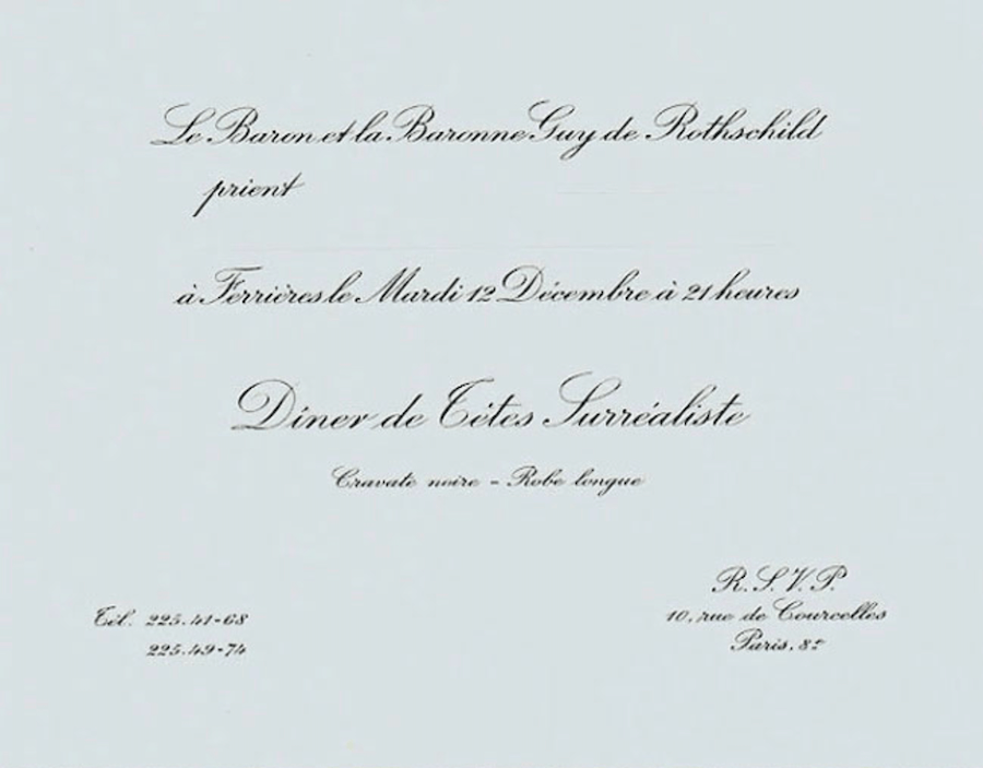 Backside Of Rothschild Party Invitation