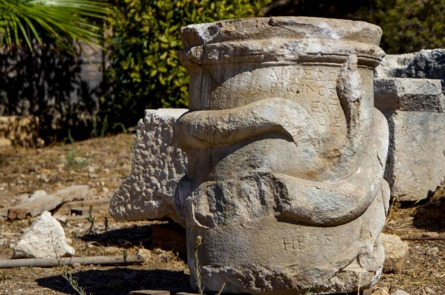 Greek Snake Altar Side View