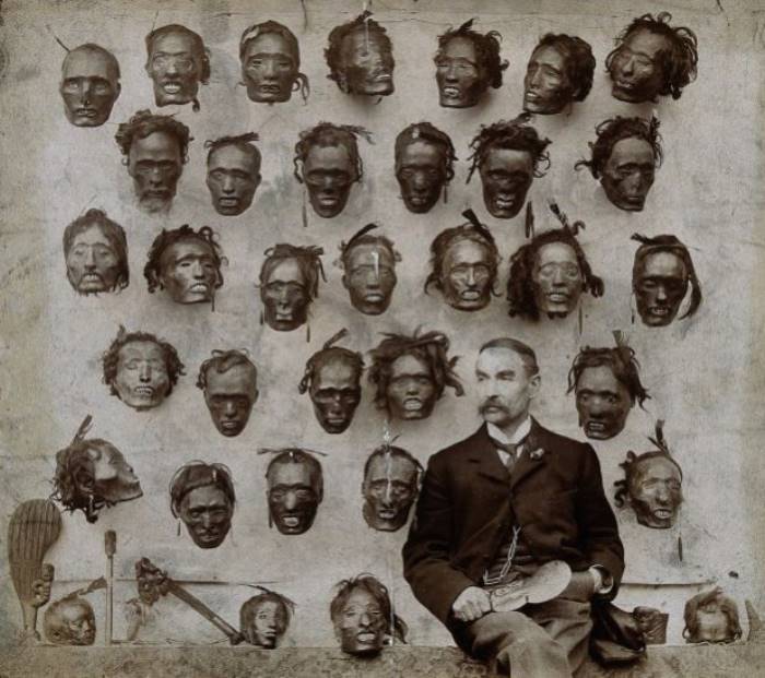 H G Robley With Mokomokai Heads