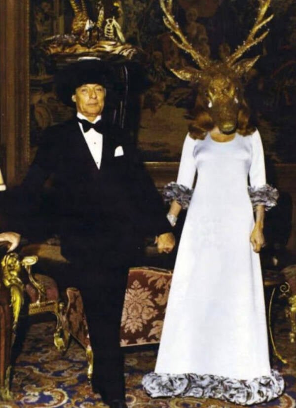 Stag Head Costume At Rothschild Party