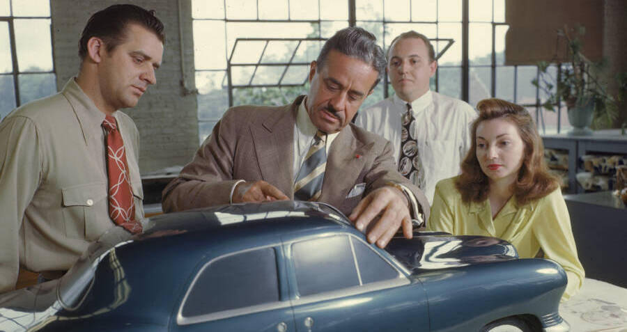 Raymond Loewy Working On A Car