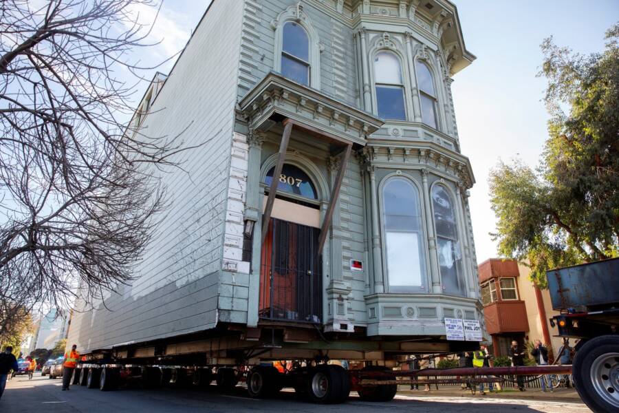 Victorian House Being Transported