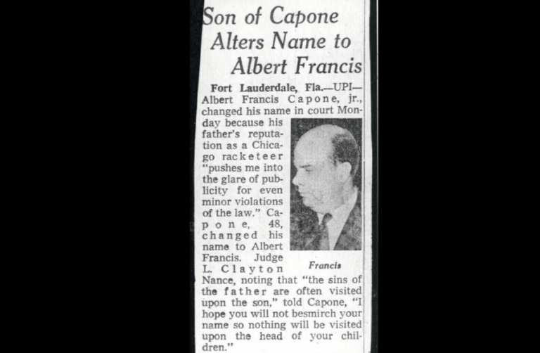 Meet Albert Francis Capone, Al Capone’s Secretive Son