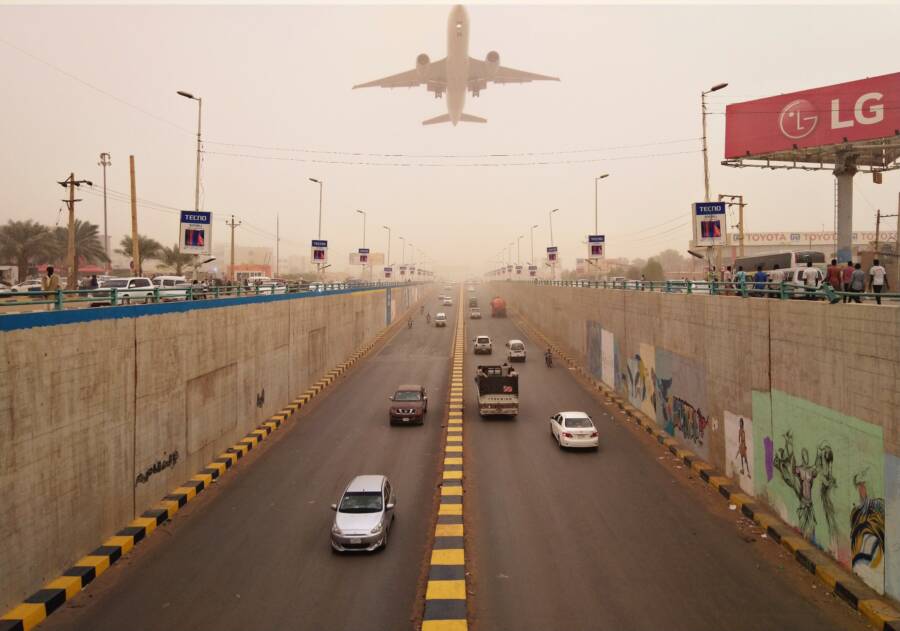 View Of Airplane Departing Khartoum