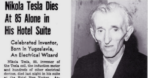 Nikola Tesla Death Notice
