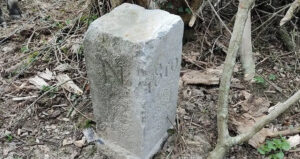 French Belgian Border Stone From Above