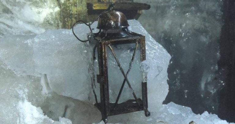 Lantern Encased In Ice