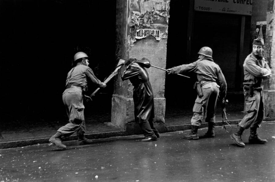 French Troops Beating Man During French Algerian War