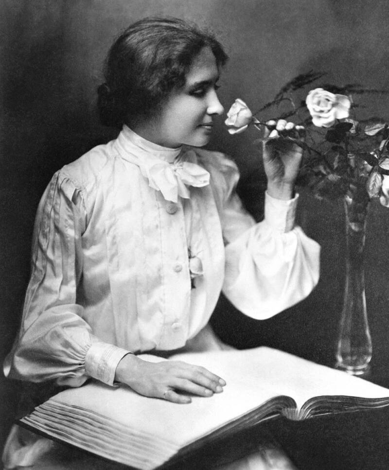 Helen Keller In Black And White