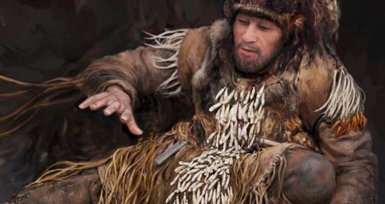 Illustration Of Stone Age Person Dancing