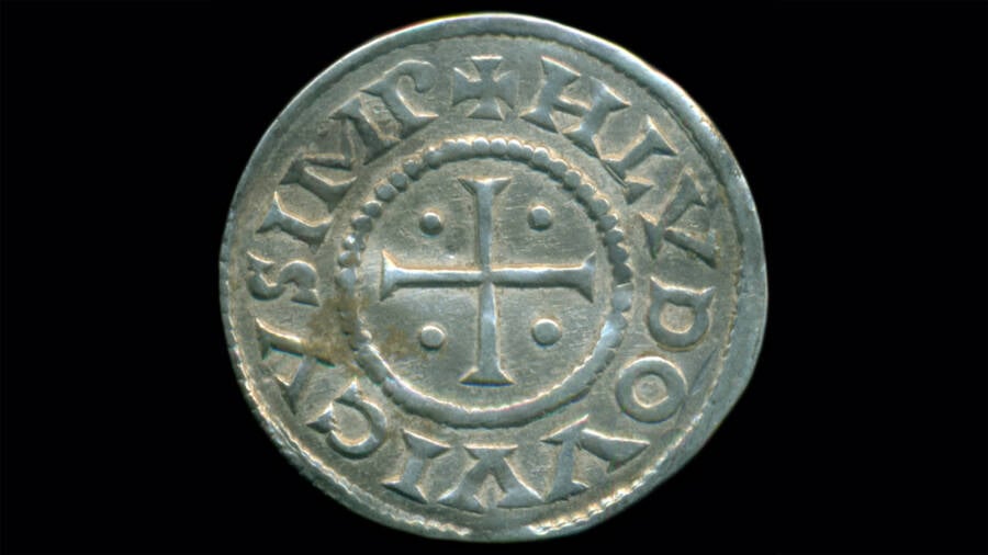 Moneda de plata Biskupiec de cerca