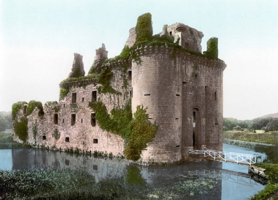 Castillo de Caerlaverock alrededor de 1900