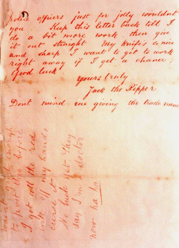 Jack The Ripper Letter