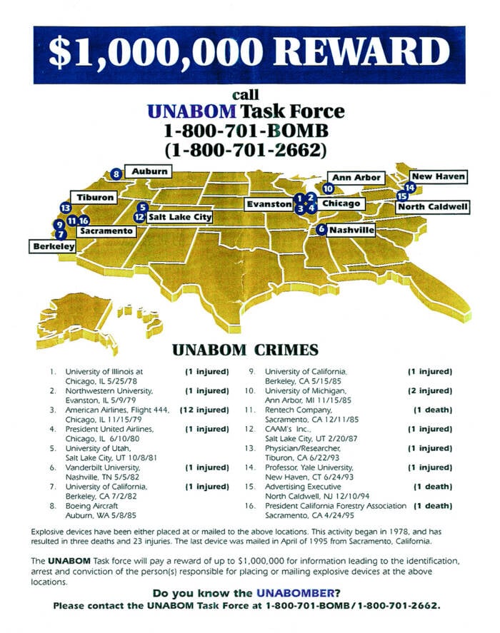 FBI Unabomber Poster