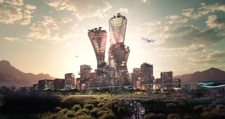 Skyline Of Telosa Mockup