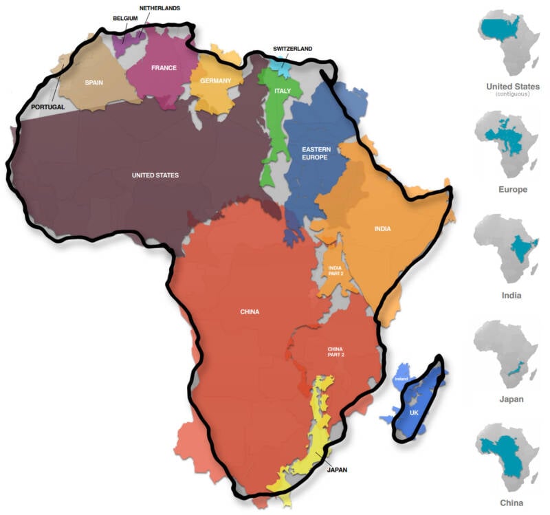 True Size Of Africa Map