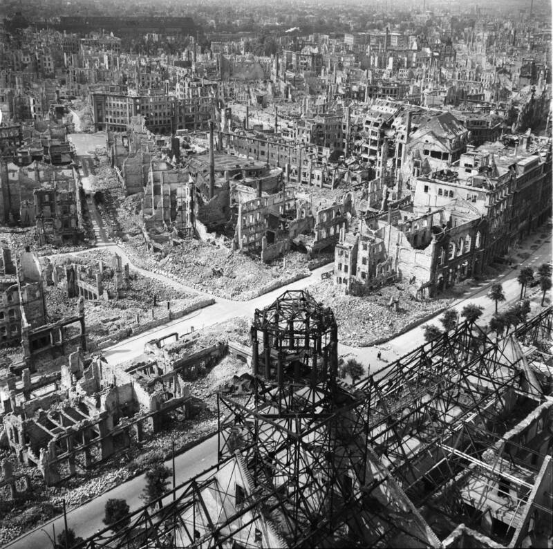 Aerial View Of Dresden Bombing