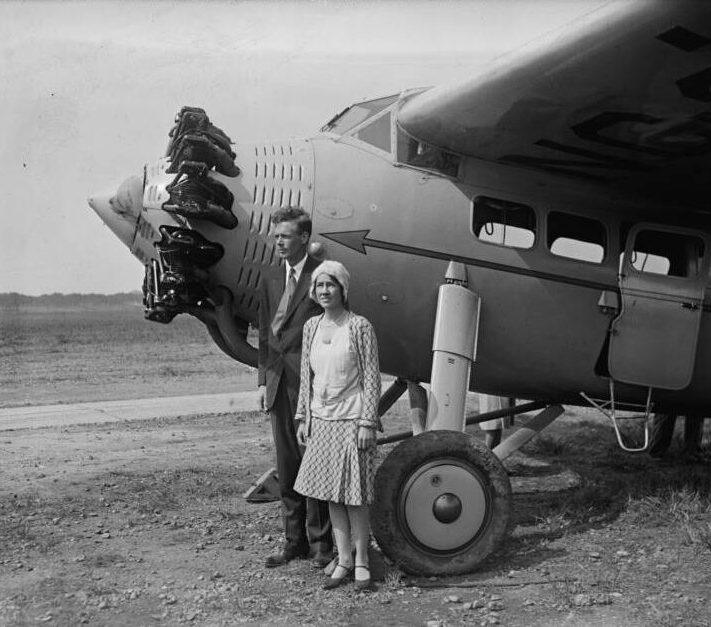Lindberghs Beside Plane