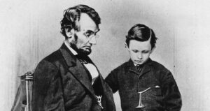 Tad Lincoln With His Father