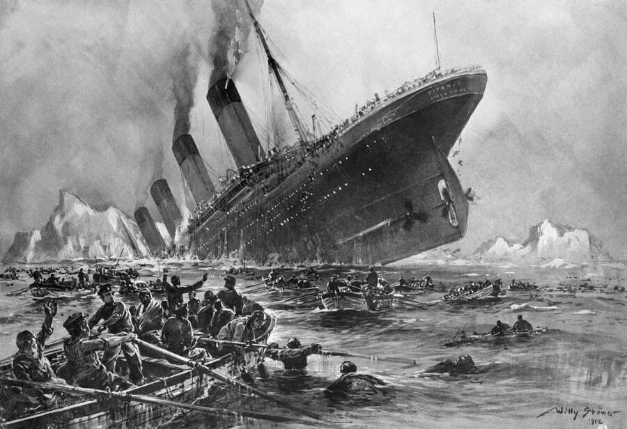 The Sinking Of The Titanic Illustration