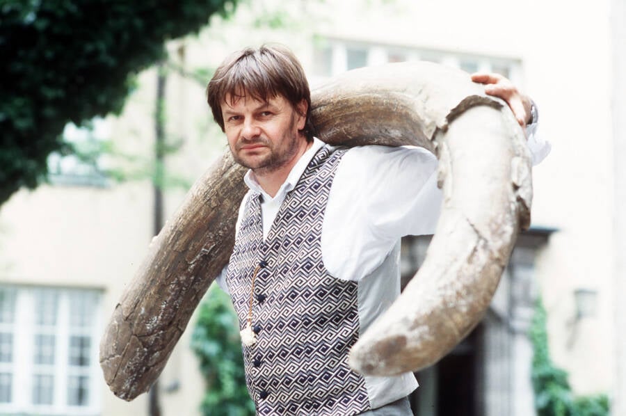 Bernard Raymond Von Bredow With Mammoth Fossil
