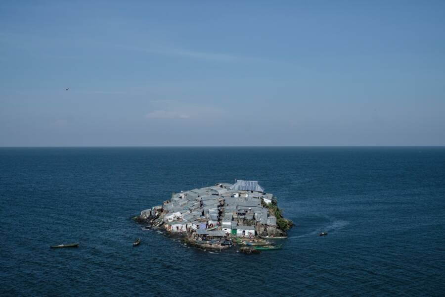 Faraway Aerial View Of Migingo Island
