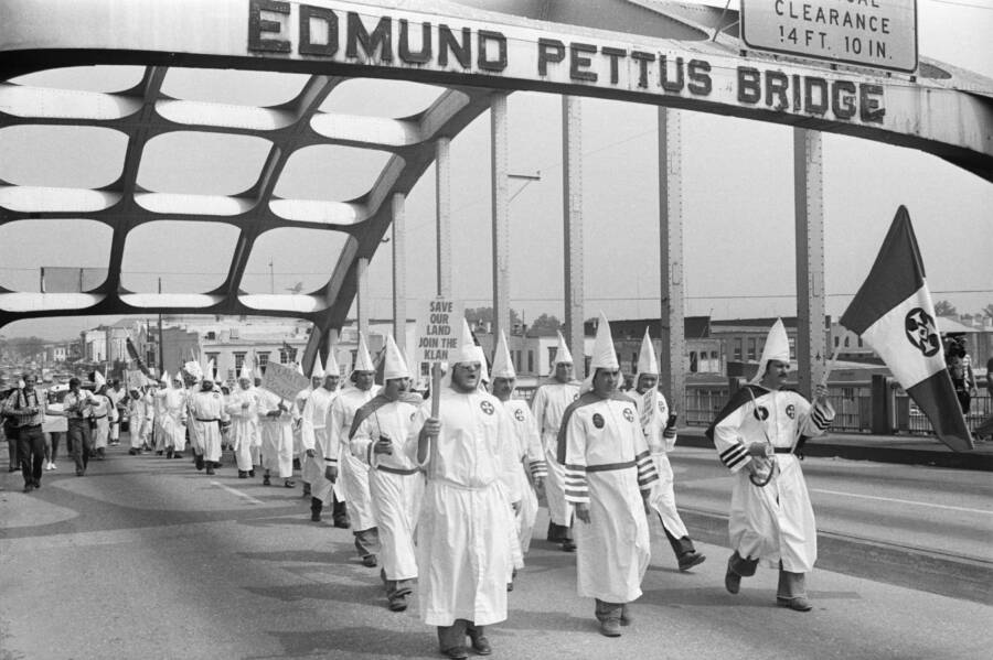 Ku Klux Klan Crossing Bridge