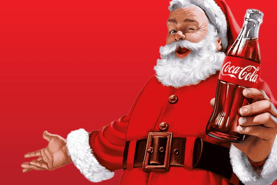 Santa Claus With Coca Cola Bottle