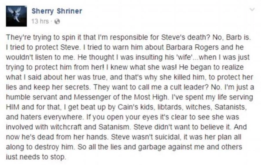 Sherry Shriner Post About Steven Mineo
