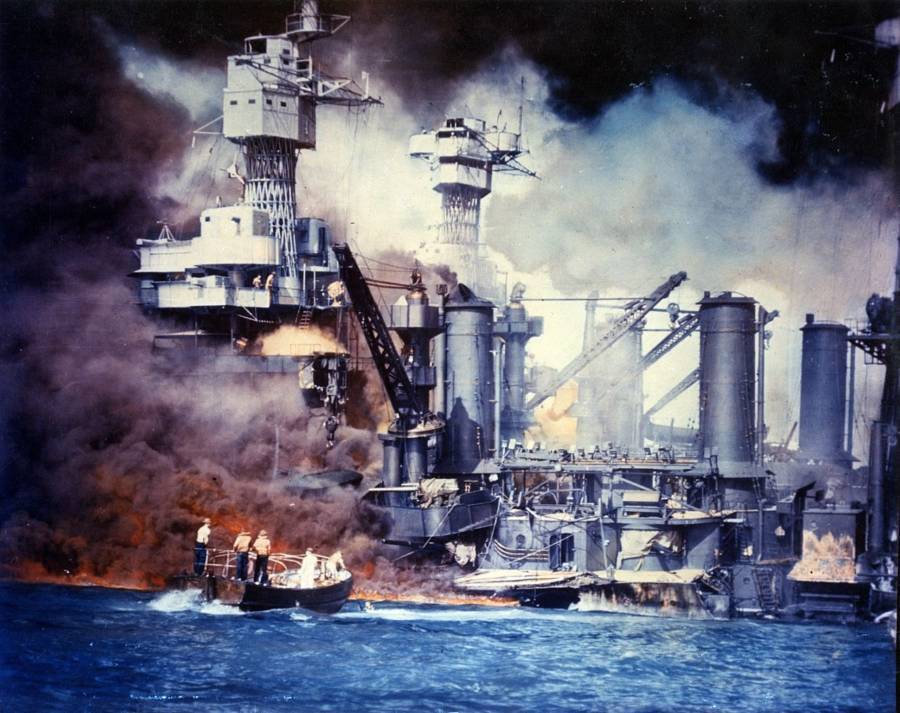Uss West Virginia And Pearl Harbor Fires