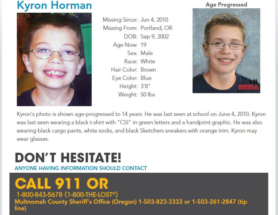 Kyron Horman Age Progression