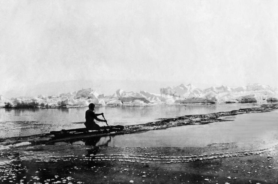 Ejnar Mikkelsen Paddling In The Arctic