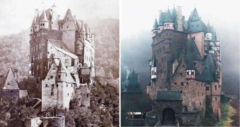 Eltz Castle In 1860 And Now