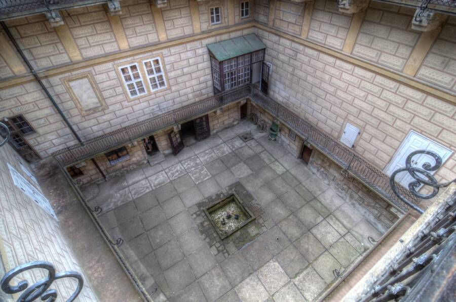 Courtyard Of Castle Houska Today