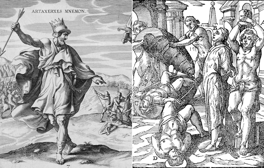El rey Artajerjes II y las víctimas del escafismo