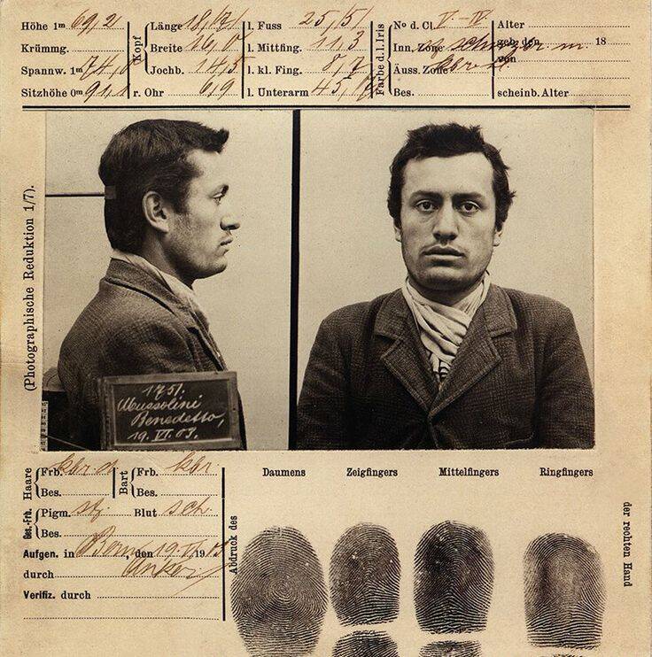 Benito Mussolini Mugshot