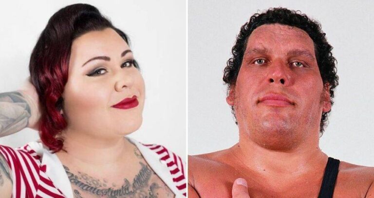 Robin Christensen Roussimoff Alongside Andre The Giant