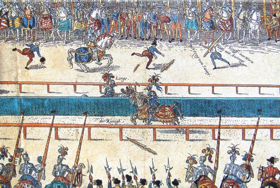Henry II Of France At Jousting Tournament