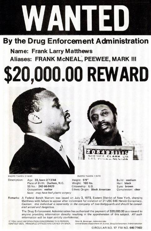 Frank Matthews Wanted Poster