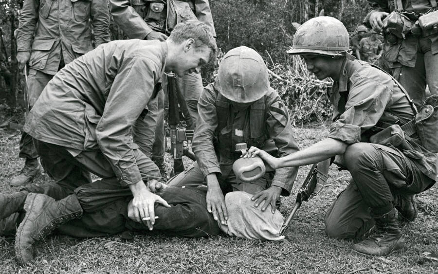 American Soldiers Waterboarding A Prisoner