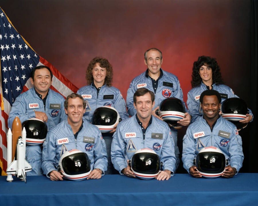 L'équipage de conduite de la navette spatiale Challenger