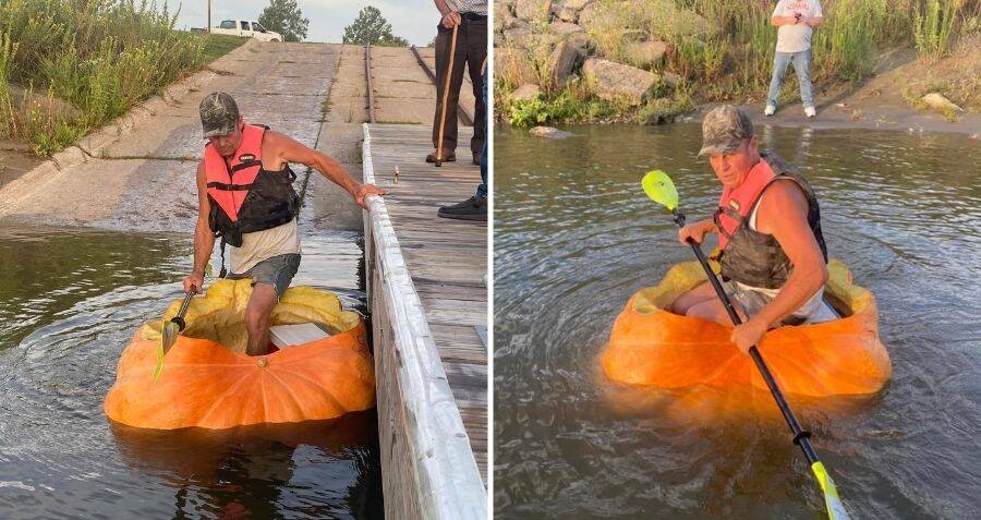 Nebraska Man Smashes Record For Longest Voyage In A Pumpkin